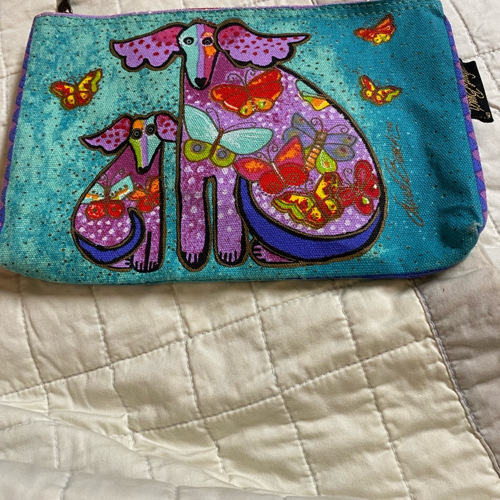 Laurel Burch Colorful Cat Pouch Excellent Condition Like NEW